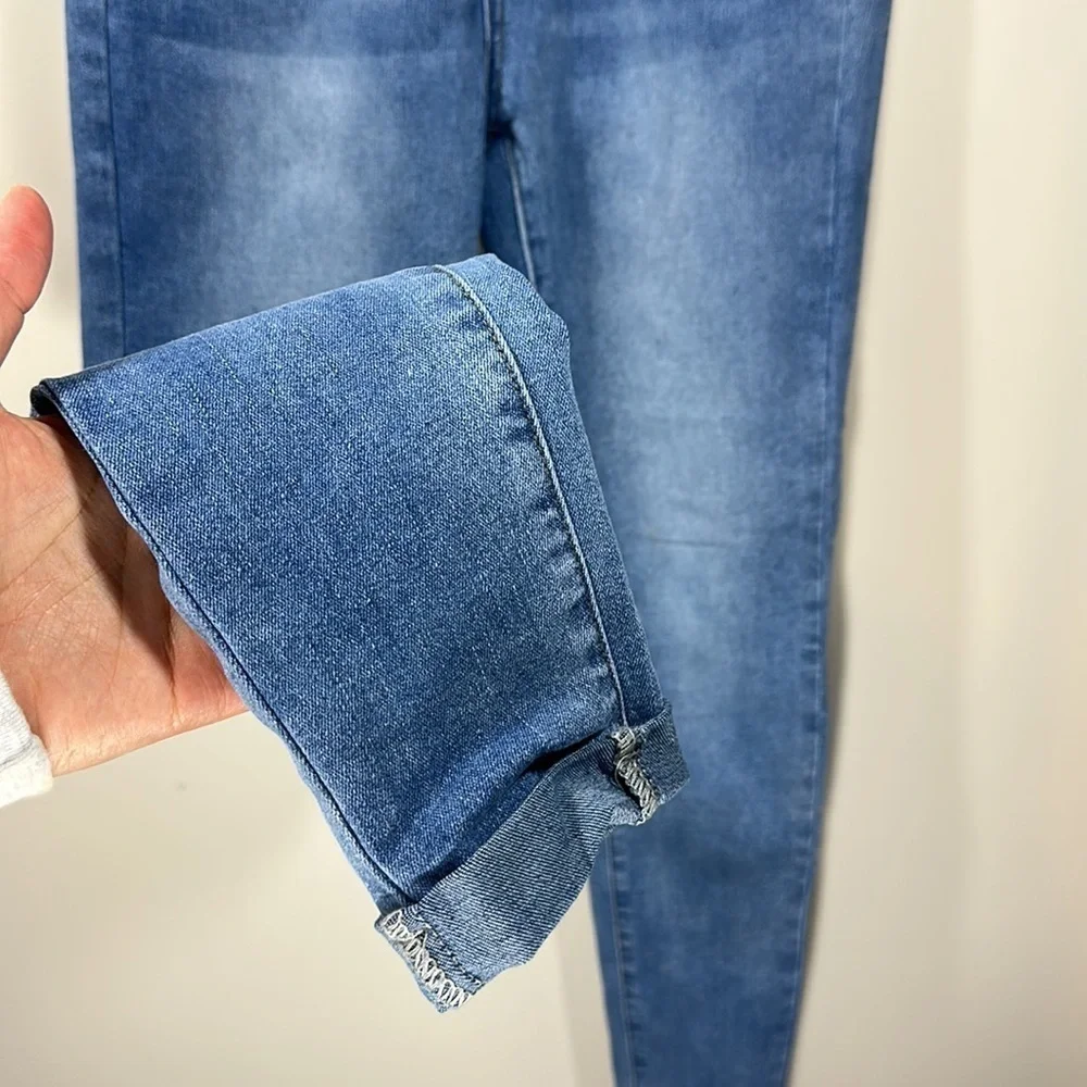Shein R. Stone  Size 4 Cuffed Skinny Jeans Denim Blue Classic Fit